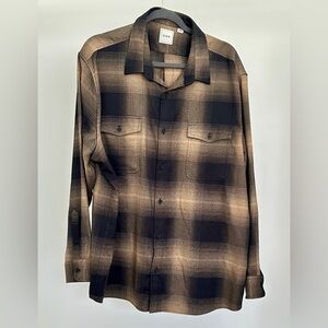 Rowm Brown and Black Plaid Button-Up Shirt